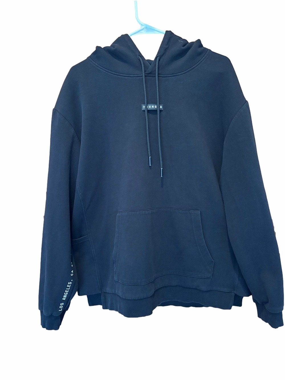 YoungLA Black Men's Oversized Relaxed Fit Premium Pullover Hoodie Sweatshirt XL